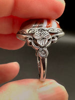 Vintage Style Carnelian Stainless Steel Adjustable Ring #10