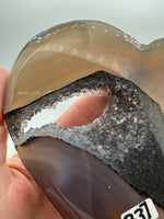 Large Amethyst Agate Heart with Stand #1