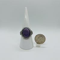Natural Charoite Ring #10