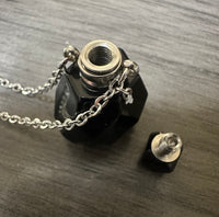 Black Obsidian Perfume/Essential Oil Bottle Necklace