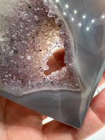 Large Amethyst Agate Heart with Stand #5