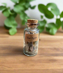 Blue Agate Chips In Bottle