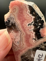 Rhodochrosite Slab #12 – Natural Pink Banded Mineral Specimen – Polished Display Stone