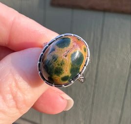 8th Vein Ocean Jasper S925 Sterling Silver Ring #5