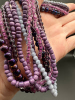 Purple Designer Mixed Glass Bead Strand Bundle – Assorted Glass Beads for Jewelry Making