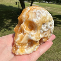 Yellow and White Mixed Calcite Skull #1