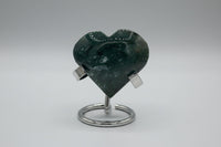 Moss Agate Carved Heart #4