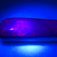 Handmade Fluorescent Ruby in Fuchsite Mica, India and Sheen Obsidian, Davis Creek, Ca. Dagger