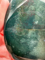 Ocean Jasper Polished Arrow Flame Freeform  #3 – Deep Green & Red Speckled – 92g