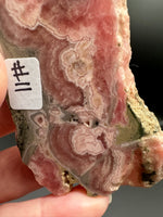 Natural Rhodochrosite Slab #11 – Pink Banded Patterns, Orb Formations & Matrix