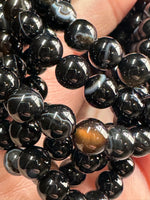 Natural Black Onyx 8mm Bracelet 7.5”