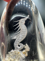Beautiful Seahorse Garden Quartz Inner Scene Carving #3