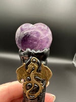 Amethyst Decorative Crystal Broom with Dragon & Heart
