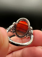 Vintage Style Carnelian Stainless Steel Adjustable Ring #3