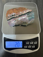 8th Vein Ocean Jasper Slab #25 – Lavender-Blue & Red-Orange Orbs with Green and Pink Matrix