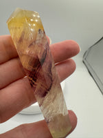 Carved Fluorite Scepter with Rainbows #8