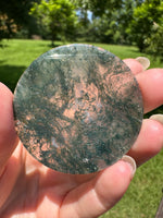 Moss Agate Polished Round Slice #11