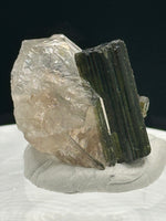 Natural Quartz with Green Tourmaline Crystal – Minas Gerais, Brazil Mineral Specimen