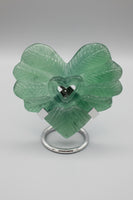 Green Fluorite Decorative Carved Heart with Stand #3