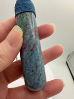 Handmade Fluorescent Ruby in Fuchsite Mica, India and Sheen Obsidian, Davis Creek, Ca. Dagger