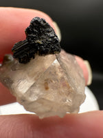 Natural Quartz with Green Tourmaline Crystal – Minas Gerais, Brazil Mineral Specimen