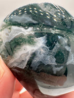 Moss Agate Carved Heart #5