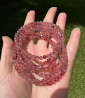 Strawberry Quartz 4mm 7.5” Bracelet