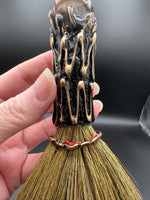 Tiger Eye, Amethyst & Red Jasper Decorative Crystal Broom with Crown