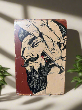 Barber Shaving Tin Sign