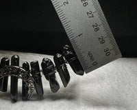 Black Handmade Natural Crystal Crown Headband – Aura-Coated Crystal Points & Crescent Moon