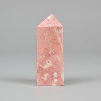 Rhodochrosite Four-Sided Tower #9 – Rosy Pink, Cream & Natural Matrix