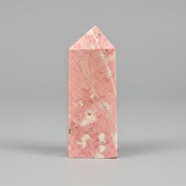 Rhodochrosite Four-Sided Tower #9 – Rosy Pink, Cream & Natural Matrix