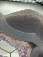Large Amethyst Agate Heart with Stand #2