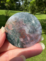 Moss Agate Polished Round Slice #2