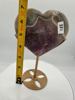 Large Amethyst Dendritic Agate Heart with Stand #3