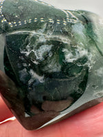 Moss Agate Carved Heart #2