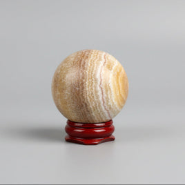 Yellow Calcite Stripe Sphere #3