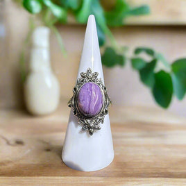 Natural Charoite Ring #25