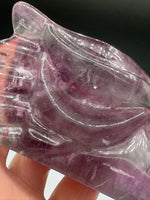 Natural Purple Fluorite Dragon Head Carving #4 – 439g
