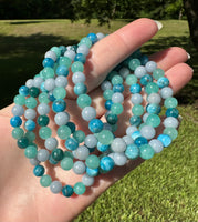 Amazonite, Apatite, and Angelite 6mm Bracelets
