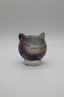 Cat Head Shape Rainbow Fluorite Bowl Carving #5