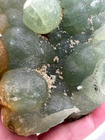 Prehnite mixed with Green Tourmaline Raw Specimen #12