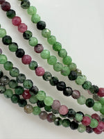 Natural 2mm Ruby Zoisite Faceted Necklaces