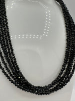 Natural 3mm Faceted Black Spinel Necklace