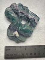 Rainbow Fluorite Decorative Carved Heart with Stand #9