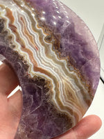 Amethyst Lace Agate Large Moon #1