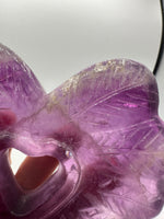 Purple Fluorite Decorative Carved Heart with Stand #7