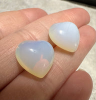 Opalite Puffy Heart Pair