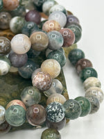 Natural Indian Moss Agate 6mm Bracelet 7.5”