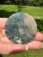 Moss Agate Polished Round Slice #33